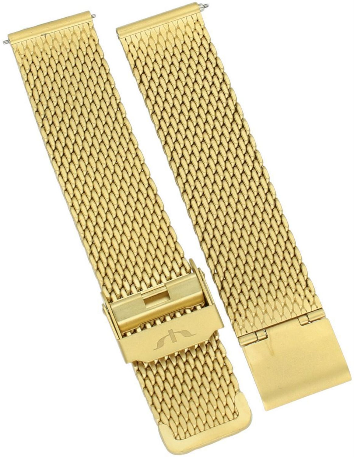 Bransoleta stalowa Bisset BM-102 Gold Mat – Mesh PVD Easy Click (18–24 mm) (2).jpg